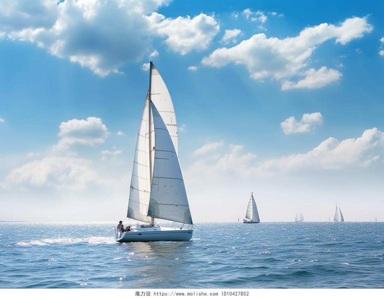 大海帆船大海电脑壁纸清新海边背景风景旅游度假宣传
